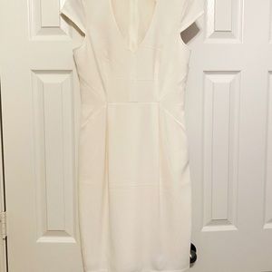 H&M Ivory Cap-Sleeve Pencil Dress